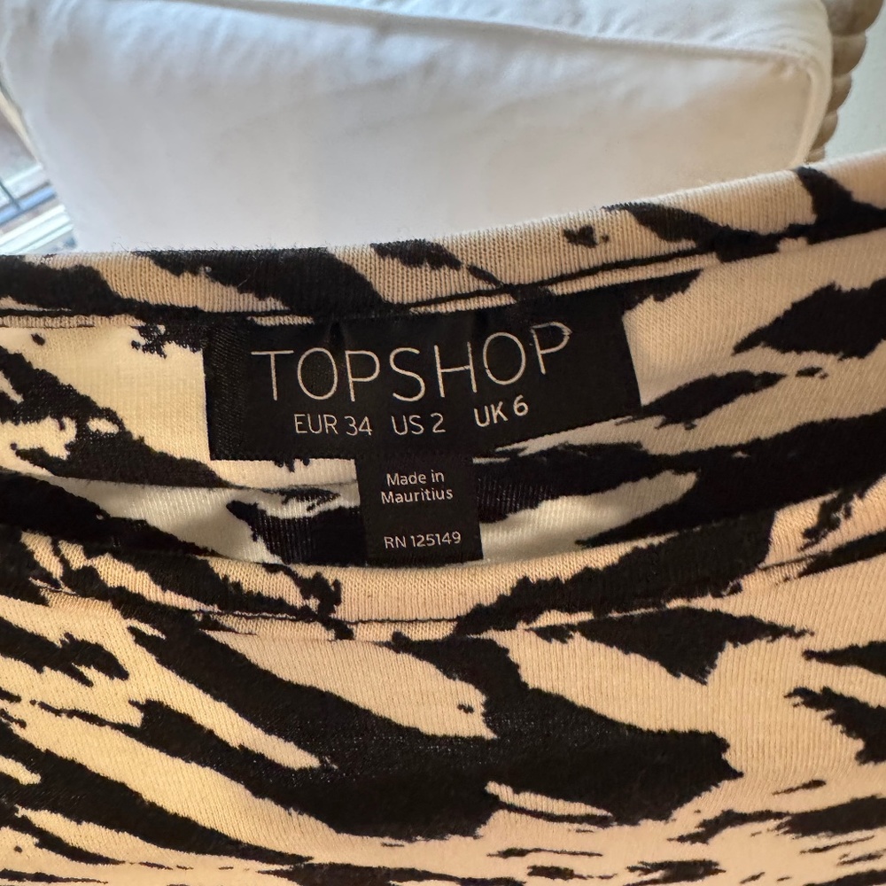 Top shop zebra body con dress